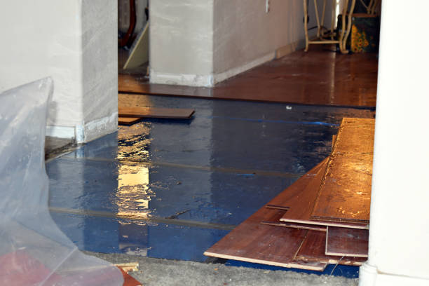 Professional Flood Damage Restoration technician working in Dixmont, ME